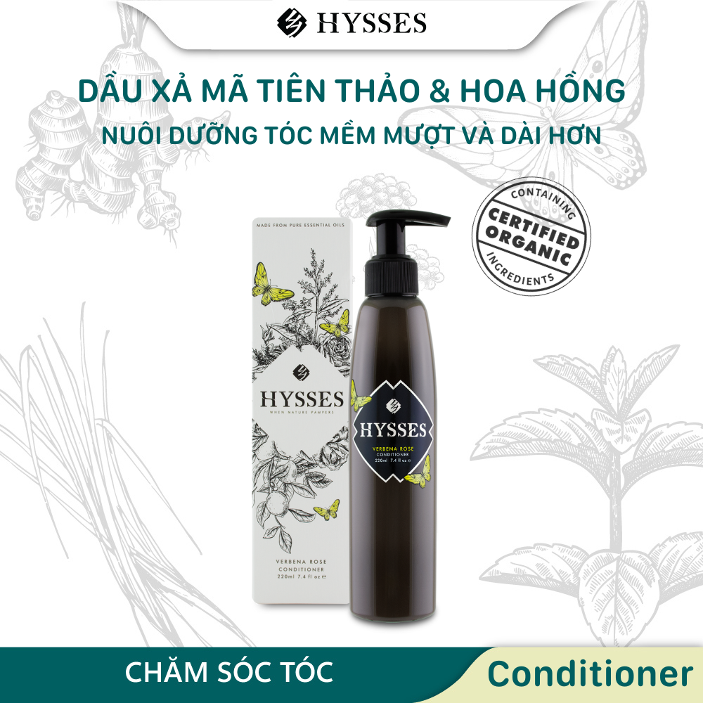 Dầu Xả Tinh Dầu Cao Cấp Hysses Phù Hợp Cho Tóc Khô, Giúp Cải Thiện Tình Trạng Gàu, Cấp Ẩm Cho Tóc Suôn Mượt Với Mã Tiên Thảo và Hoa Hồng Hữu Cơ Tự Nhiên