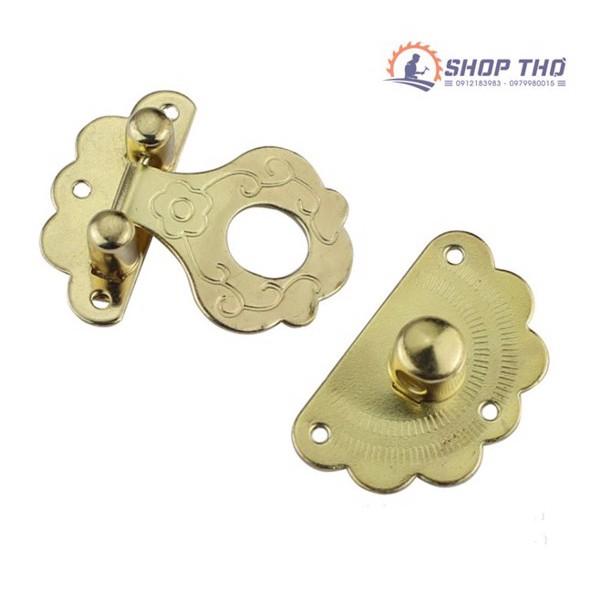 Khóa hộp in hoa mầu vàng S40 KT 36x40mm