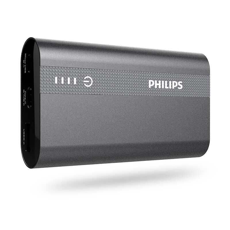 Pin sạc dự phòng Philips DLP2101QBK 10000mAh tích hợp cổng USB-C - Hàng Chính Hãng