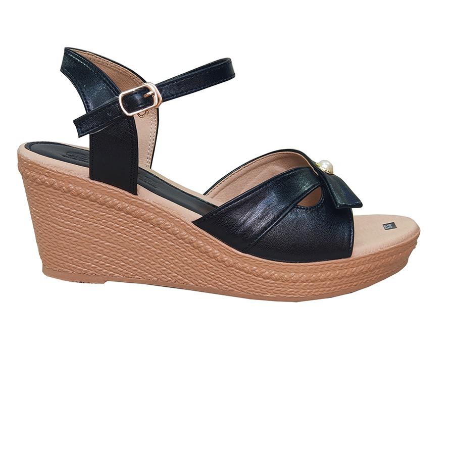 Giày Sandal Nữ Đế Xuồng HÀ NAM Da Bò Thật Thời Trang Cao Cấp 7cm DNU2149