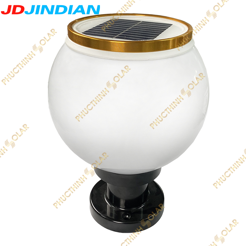 Đèn Trụ Cổng Tròn Năng Lượng Mặt Trời 3W Jindian JD-X75, Đèn Trụ Cổng 3W, Đèn Ngoài Trời | Phúc Thịnh Solar