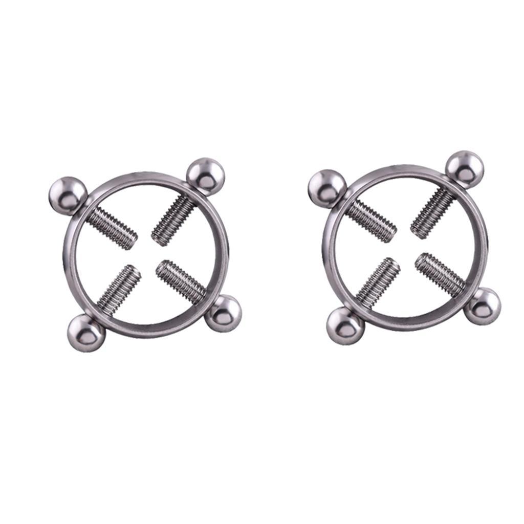 2pcs Stainless Steel Adjustable Screw Circle Barbell Piercing