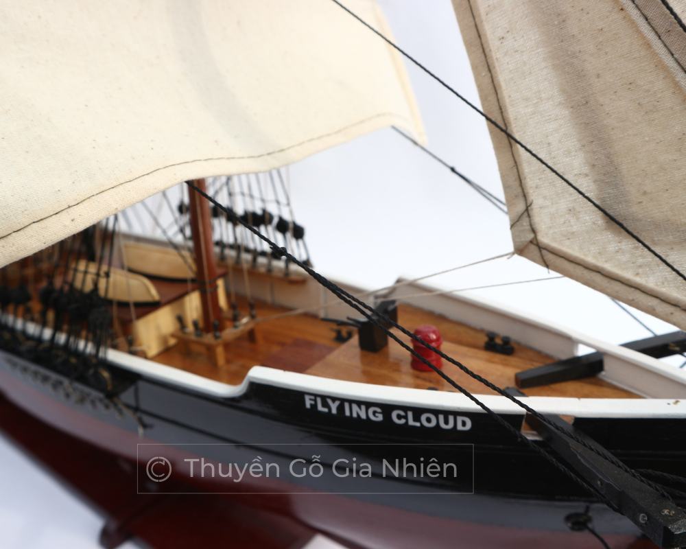 Mô Hình Thuyền Gỗ Phong Thủy Dạng Thuyền Cổ FLYING CLOUD Chính Hãng Hàng Xuất Khẩu Chất Lượng Cao