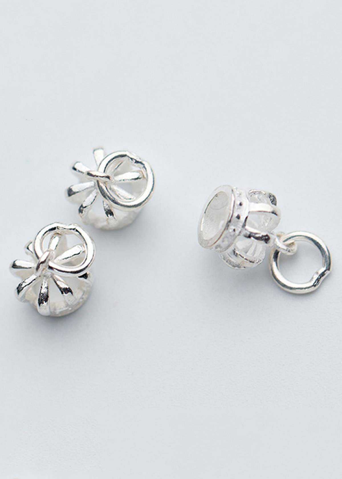 Combo 3 cái charm bạc trắng vương miện mặt treo - Ngọc Quý Gemstones