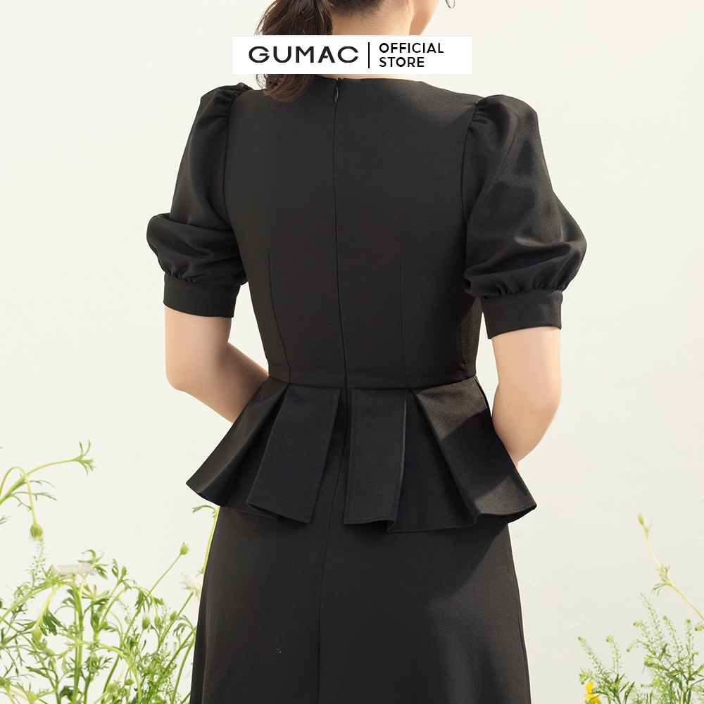 Đầm eo GUMAC DC03064 phối bèo