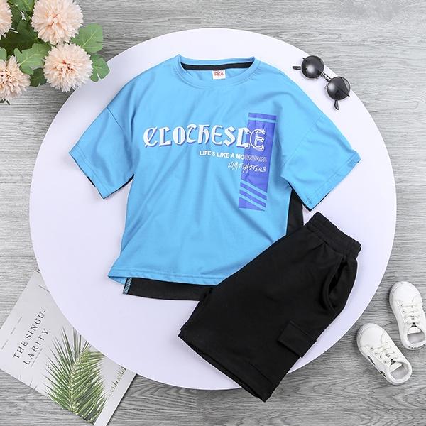 Bộ cộc tay bé trai - Pika kids chất liệu cotton mềm mịn bộ quần áo trẻ em