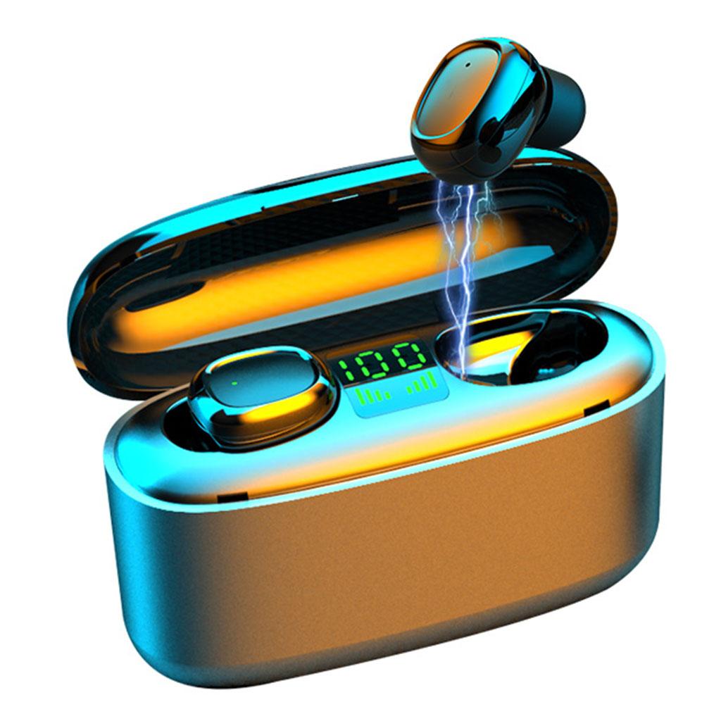 Bluetooth 5.0 Wireless Earbuds w/ Charging Case IP54 Waterproof TWS Stereo Headphones in Ear w/ Mic Headset Premium Sound w/ Deep Bass for Sport