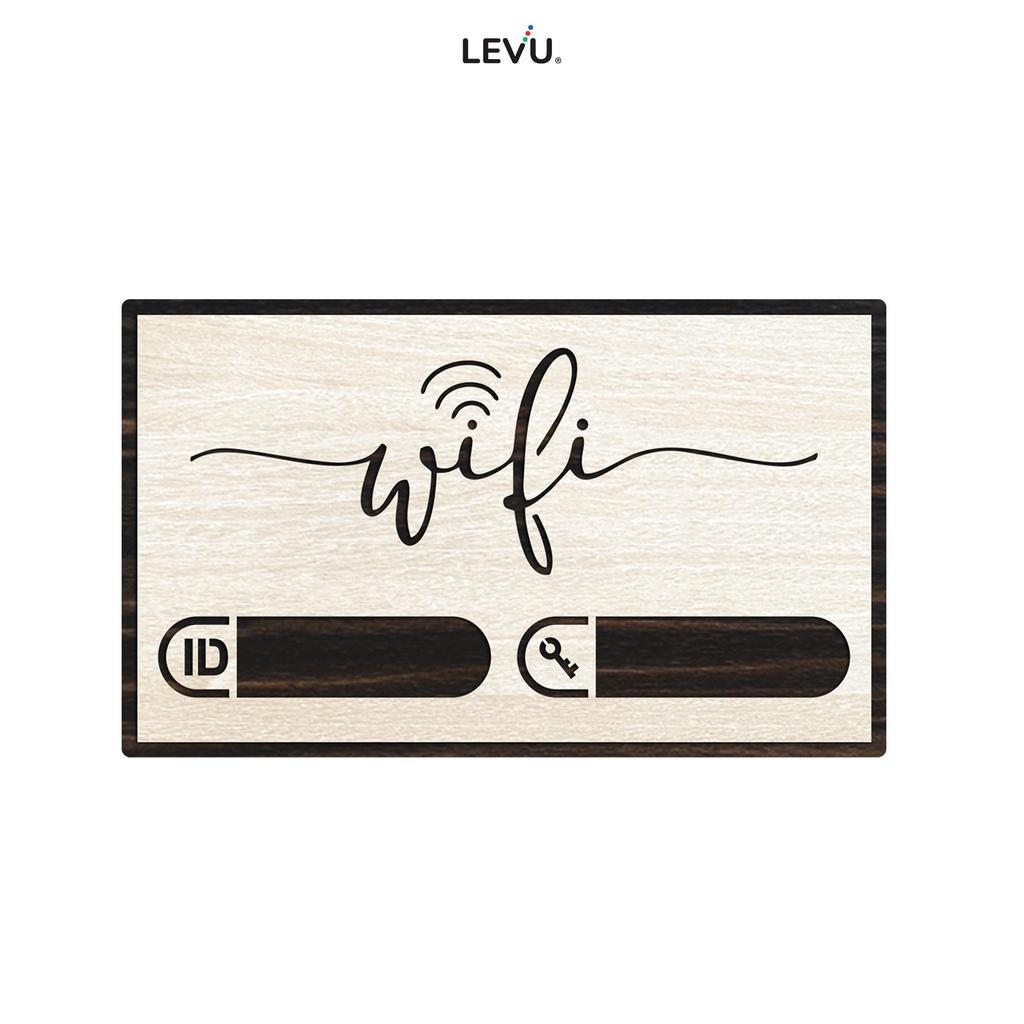 Bảng hiệu gỗ ghi tên password wifi cho khách LEVU TW10S trang trí quán