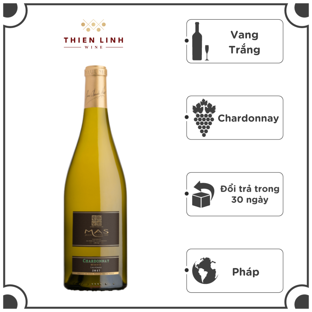 Rượu Vang Trắng Pháp Jean Claude Mas Chardonnay Reserve Les Gres