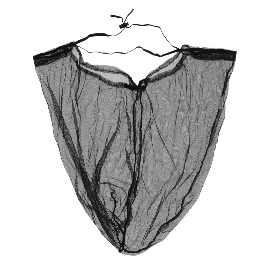 Anti Prevent Mosquito Bee Bug Insect Head Net Mesh Mask Hat Face Cover Black