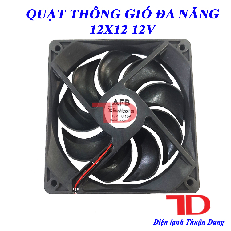Quạt thông gió 12V 12x12 cm, Quạt thông gió đa năng 12V