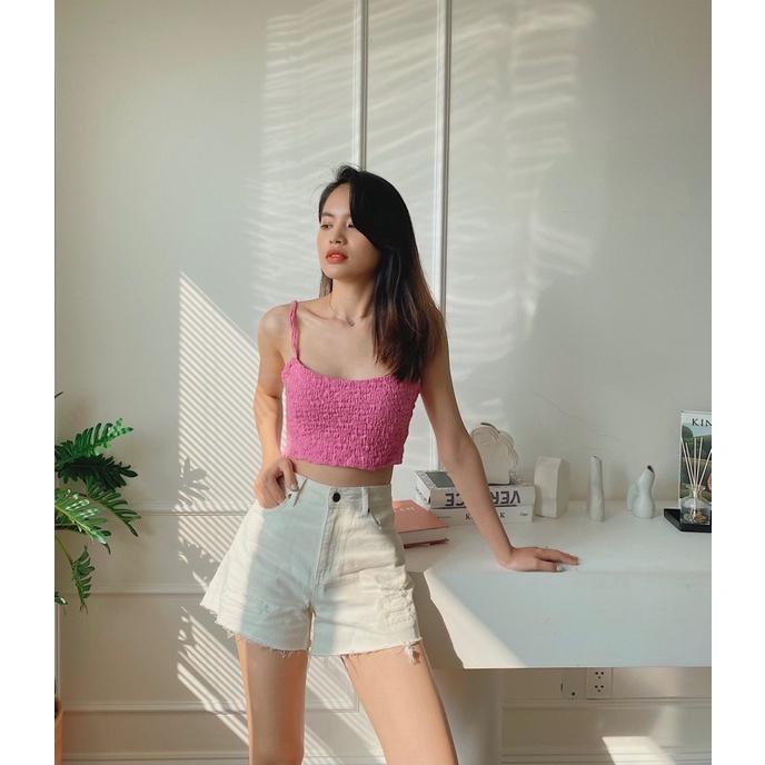 Quần short Jean trắng nữ LUCETFASHION cá tính