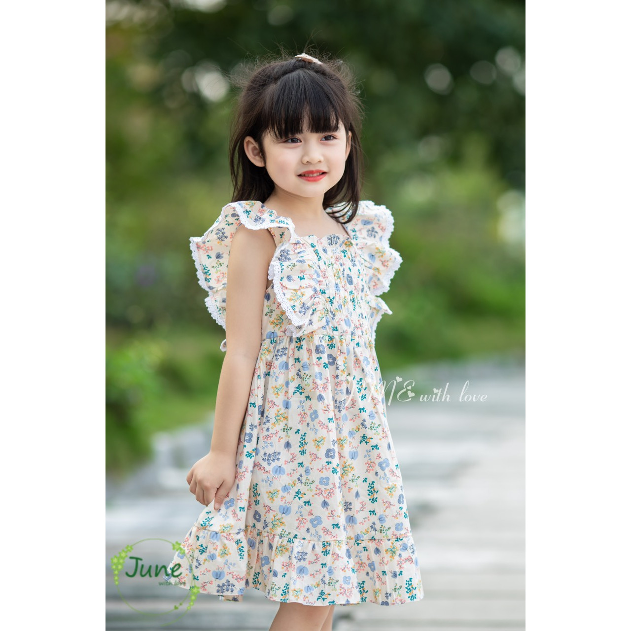Váy xòe phối ren cho bé 1-10 tuổi