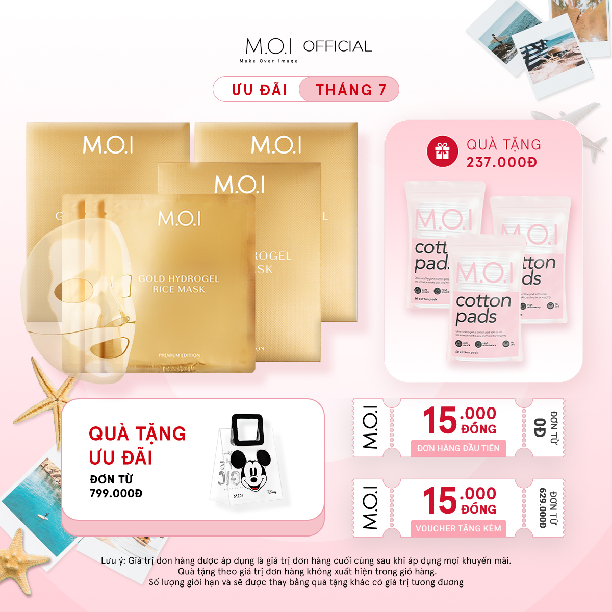Combo 3 hộp MẶT NẠ GẠO HYDROGEL VÀNG PHIÊN BẢN CAO CẤP - Hộp 3 Miếng