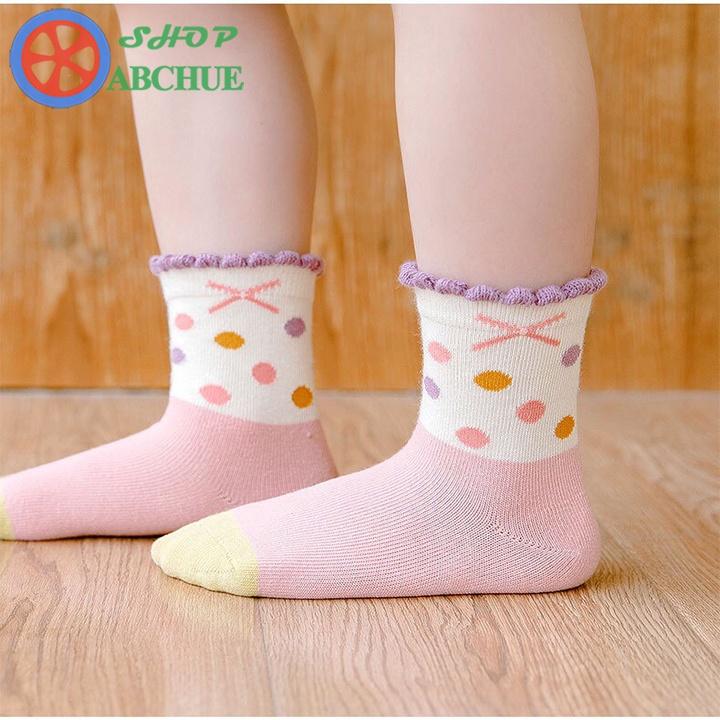 Tất Vớ Trẻ Em Minliu hình Thỏ đáng yêu Cho Bé Từ 1 – 12 Tuổi Chất Cotton Set 5 Đôi