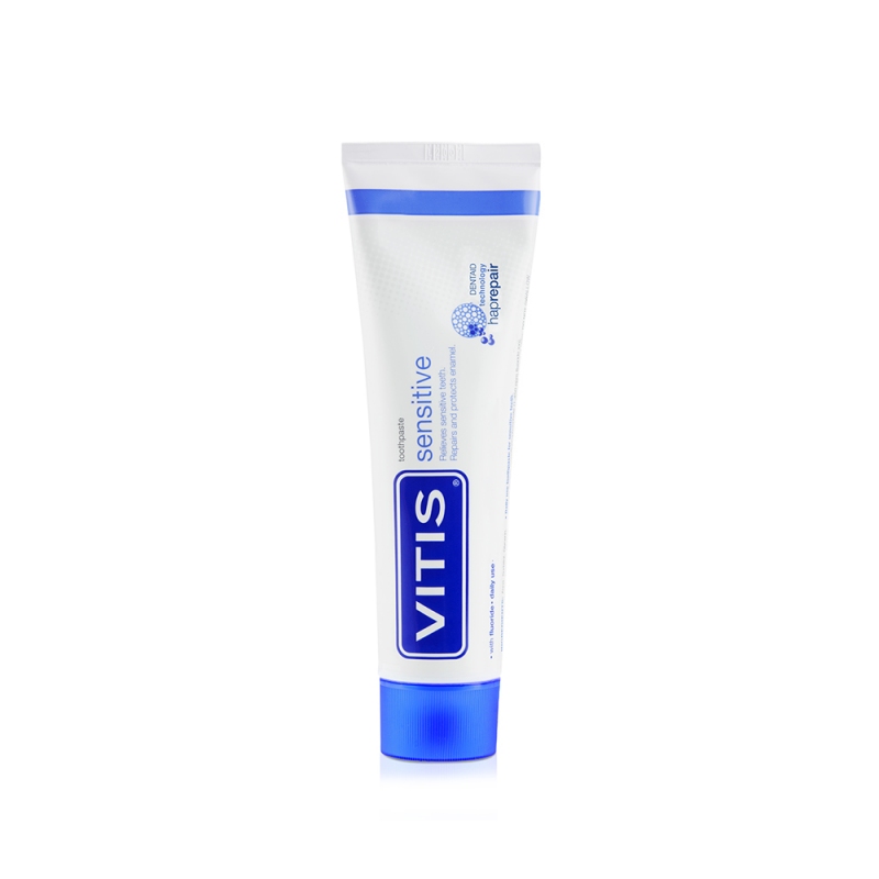 Bộ sản phẩm chăm sóc răng ê buốt Vitis Sensitive (Nước súc miệng 500ml, kem đánh răng 100ml và bàn chải)