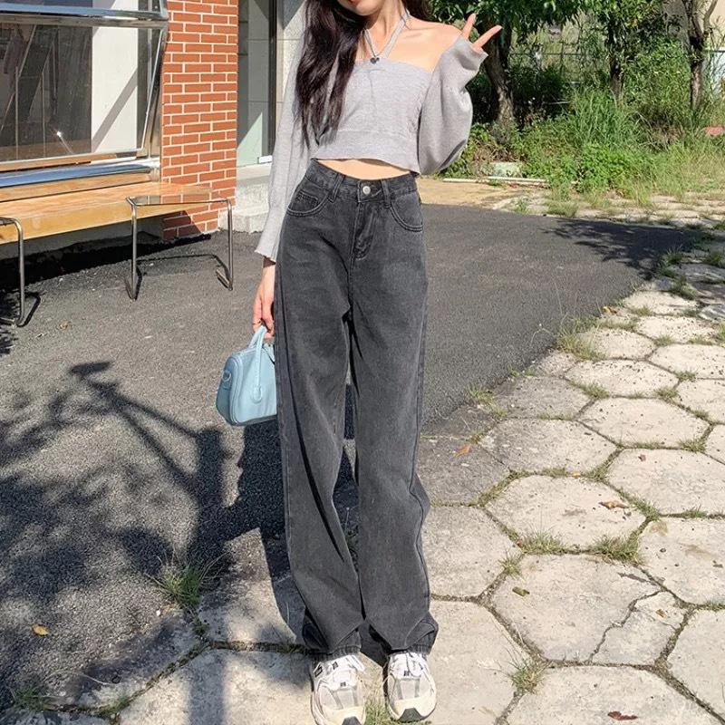 Quần Jeans Nữ Lưng Cao Dáng Suông Ống Rộng Simple Jeans Ulzzang Cực Chất - QJ001