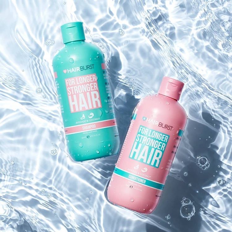 Combo Gội Xả HAIRBURST Kích Thích Mọc Tóc For Longer Stronger Hair 350ml/Chai+ Tặng Kèm Túi Đựng Mỹ Phẩm