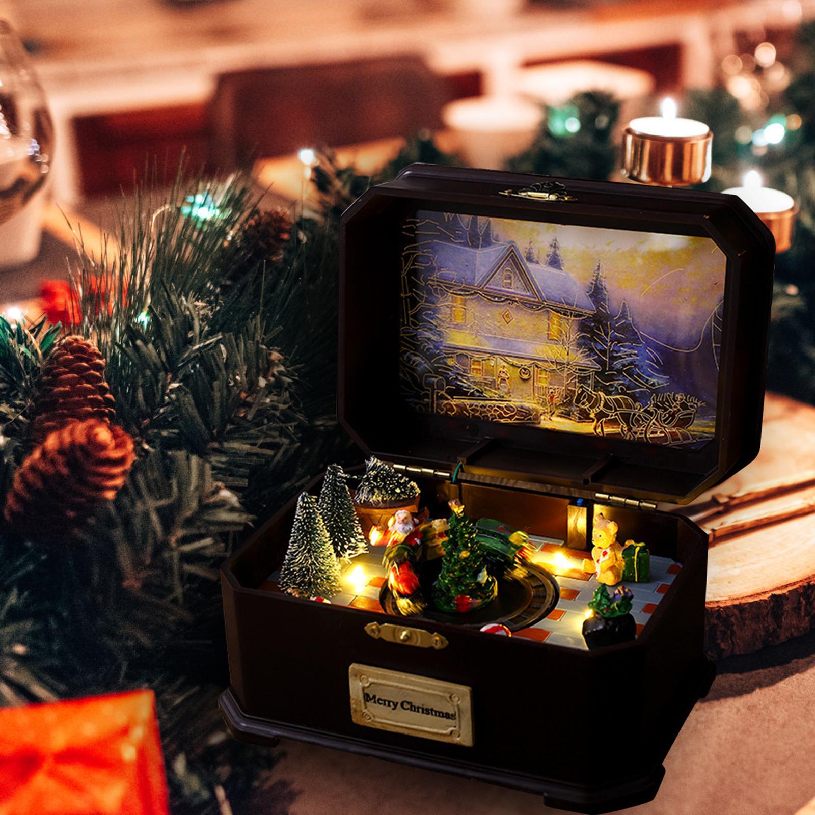 Xmas Music Box Decorative Christmas Decoration for Home Decor Holiday Window