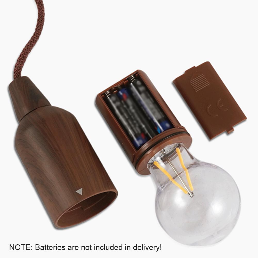 Portable Camping Light Retro LED Pull Cord Lamp Bulb Campsite Decorative Light Tent Pendant Light Waterproof for Outdoor Camping Hiking Fishing Garden Party