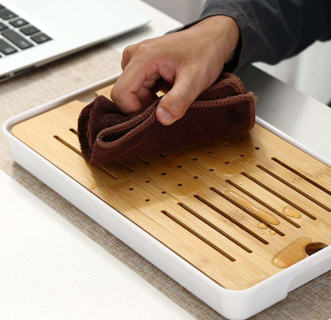 Khay trà bàn trà tre có khay đựng nước tiện lợi Cao Cấp
