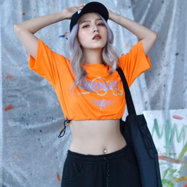 Áo Croptop cam nữ AZIER