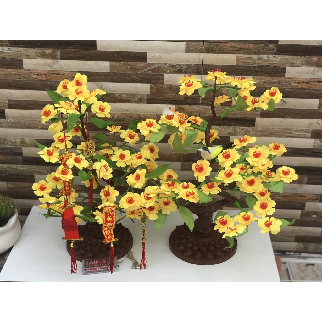 CÂY MAI ĐÀO GIẢ ĐỂ BÀN CỰC XINH - CAO 32CM