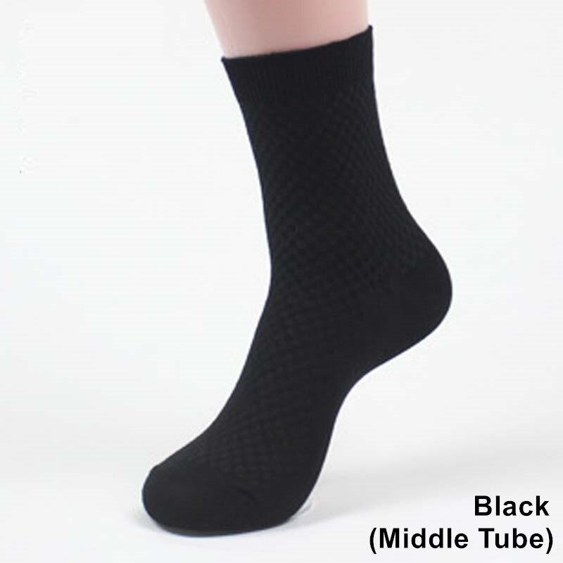 Men Socks Bamboo Fiber Breathable Deodorant Sport Socks High Tube Solid Color Elastic Business Socks Men Short Socks