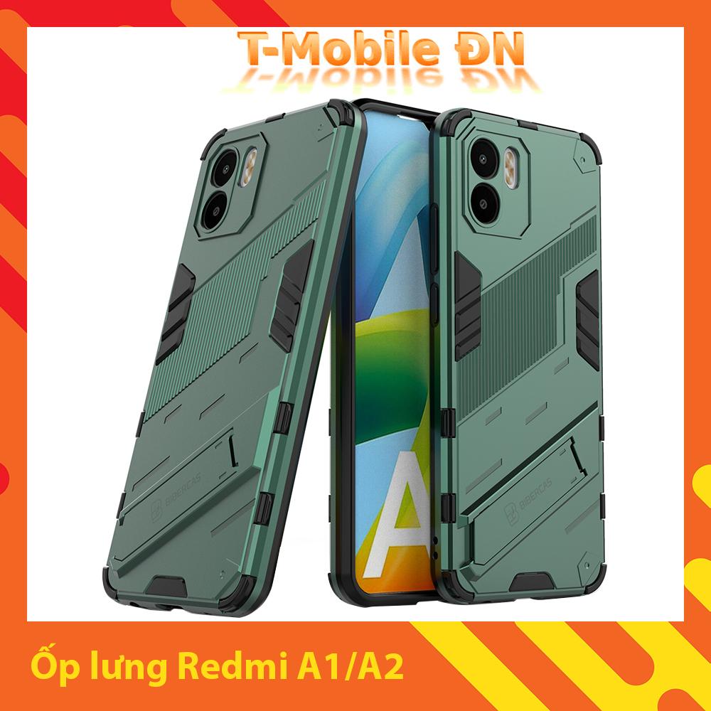 Ốp lưng cho Xiaomi Redmi A1 A2 chống sốc Iron Man PUNK cao cấp kèm giá đỡ