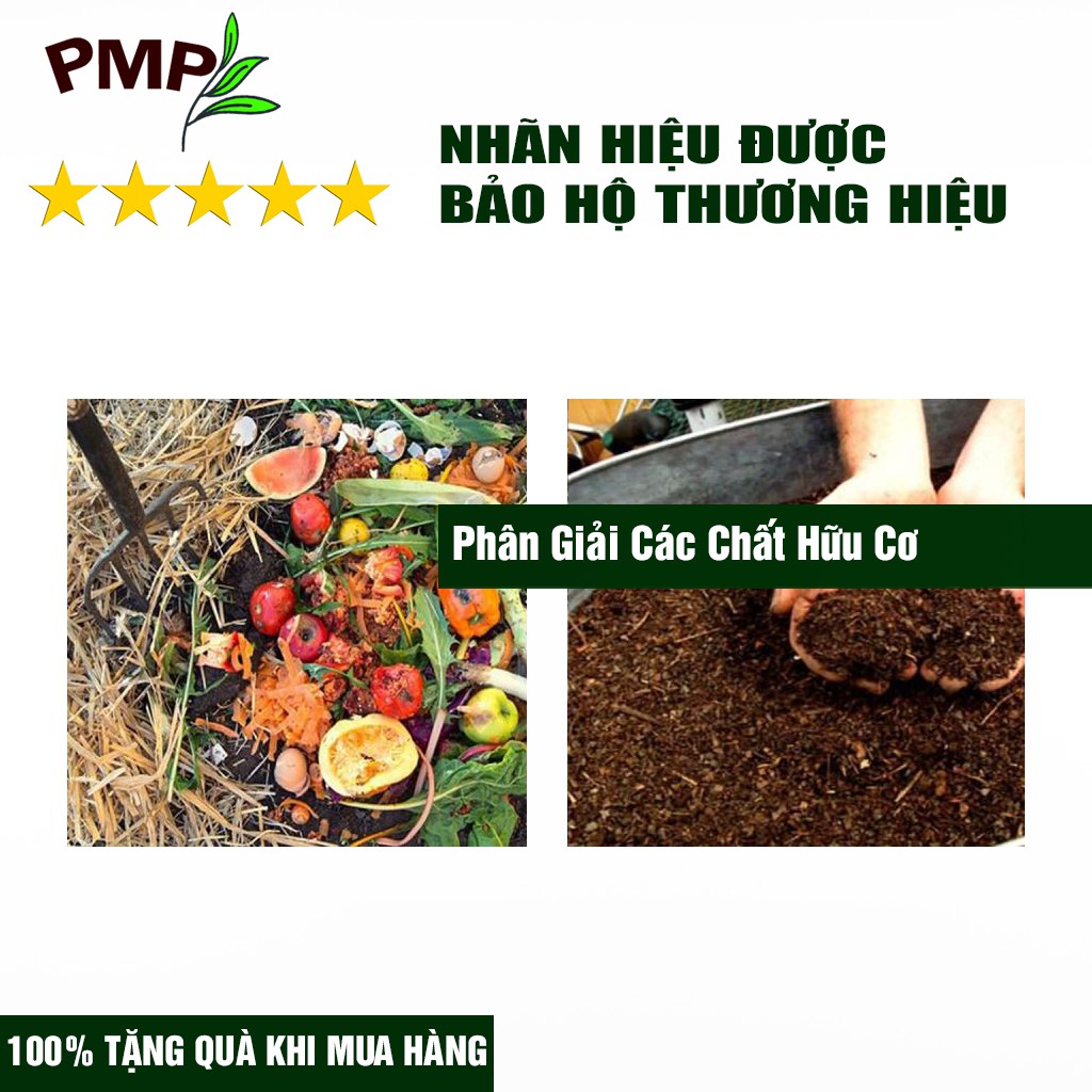 Nấm Trichoderma PMP Nấm Đối Kháng Phòng Thối Rễ, Ủ Phân Hữu Cơ Từ Rác Thải Hữu Cơ 200g