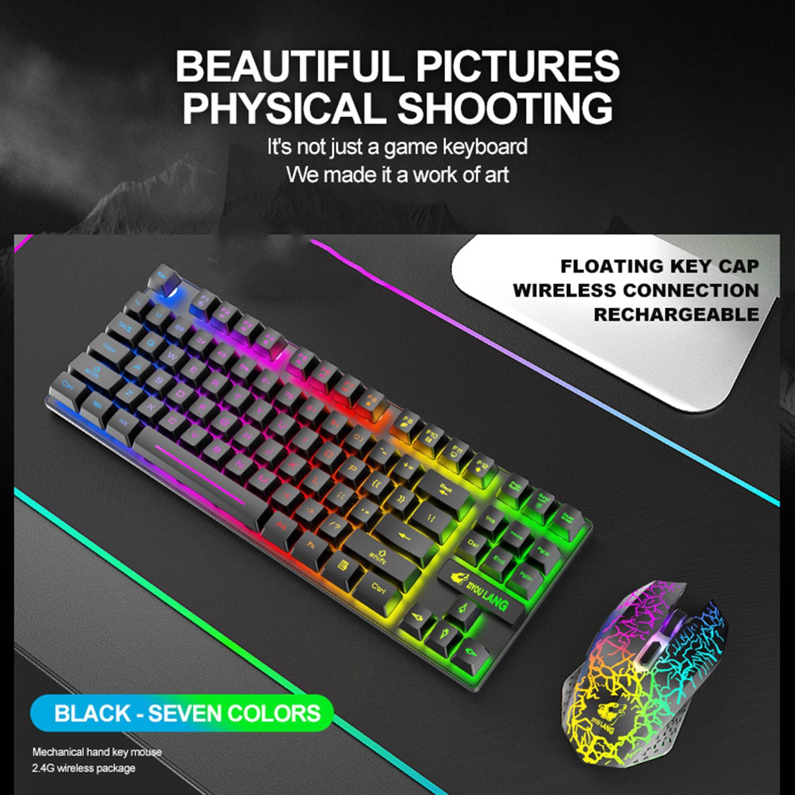 Gaming Wireless RGB Backlit Keyboard and Mouse Combo 2400dpi