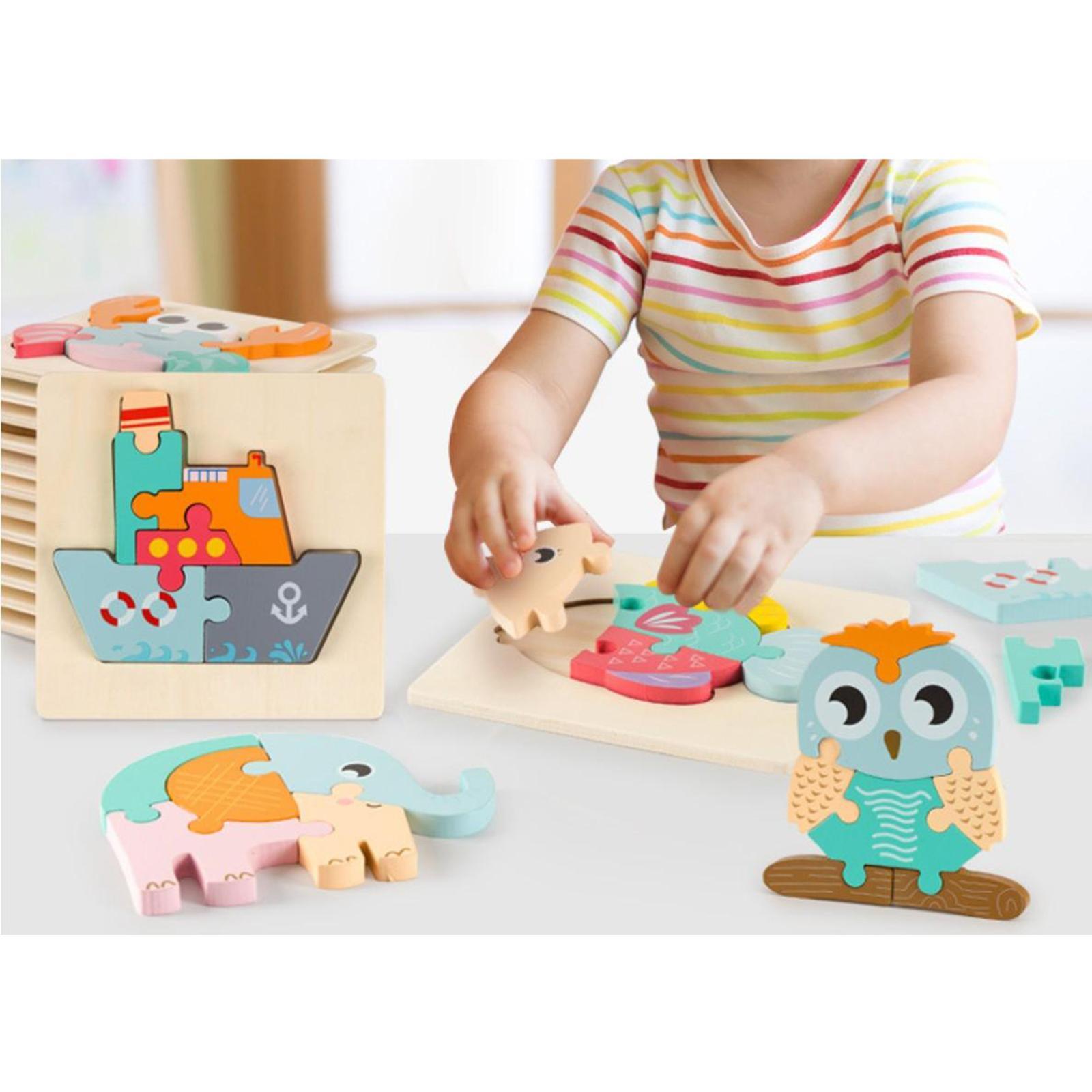 Wooden Toddler Puzzles Animal Montessori Educational for Kids 1 2 3 4 Years
