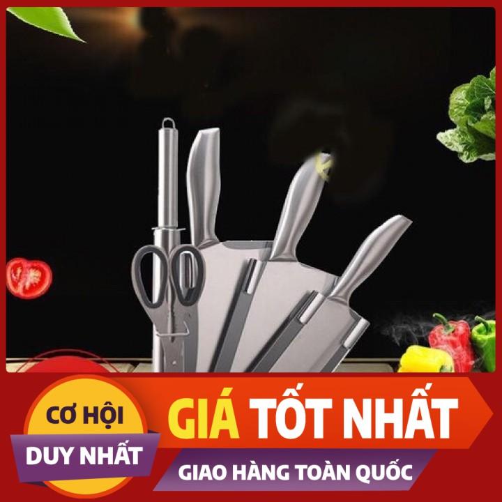 Bộ Dao Nhật INOX 6 Món  Nhà Bếp Cao Cấp Kèm Khay Đựng