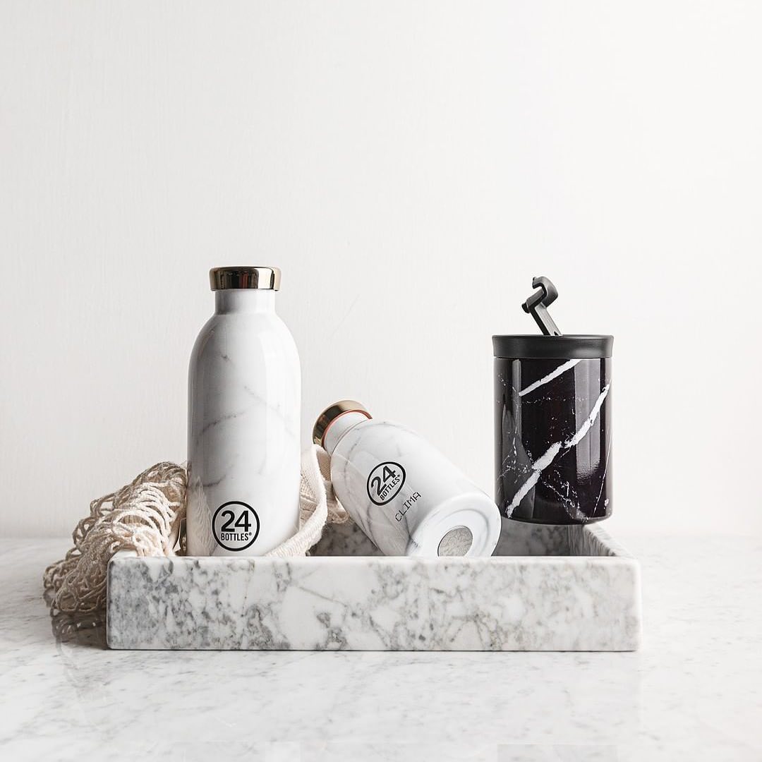 Cốc giữ nhiệt Travel Tumbler 24 Bottles Black Marble