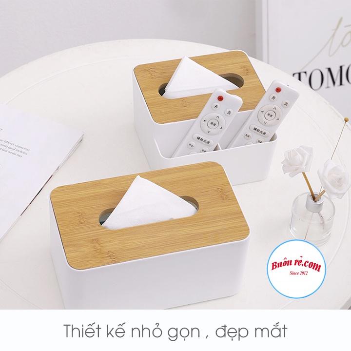 Hộp đựng khăn giấy đa năng tiện lợi, đựng điều khiến, giấy bút, khe rút giấy lớn dễ dàng sử dụng - br01546