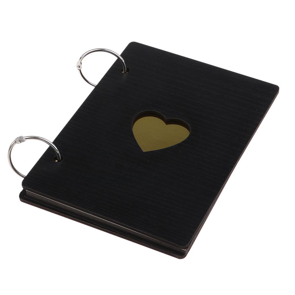 Wooden Scrapbook Photo Album Kraft Paper for Valentines Day Wedding