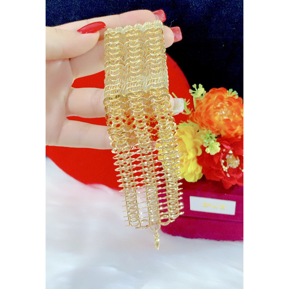 Lắc tay nữ xương cá 3 hàng cao cấp P905