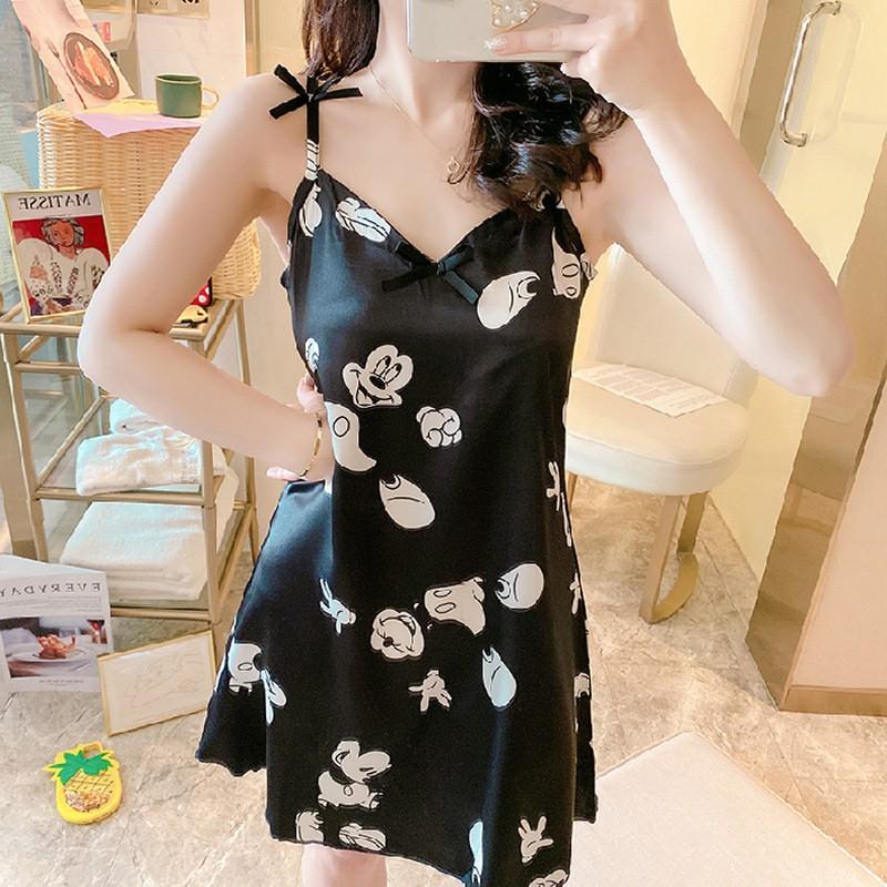 Váy Ngủ Nữ HÀNG ĐẸPĐầm Ngủ Lụa Satin Sexy 2 Dây Đẹp Gợi Cảm Nữ Có Đệm Mút Nâng Ngực Mặc Nhà Thoải Mái Hàng Cao Cấp QC