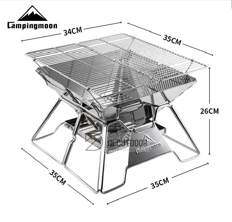 Bếp Nướng Dã Ngoại Campingmoon MT-2 Xếp Gọn 4-5 Người Thép Không Gỉ