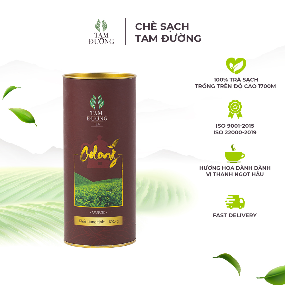 Trà Oolong Xanh Chính Hiệu Tam Đường Hương Hoa Dành Dành, Vị Thanh Ngọt Hậu - Hộp Cứng