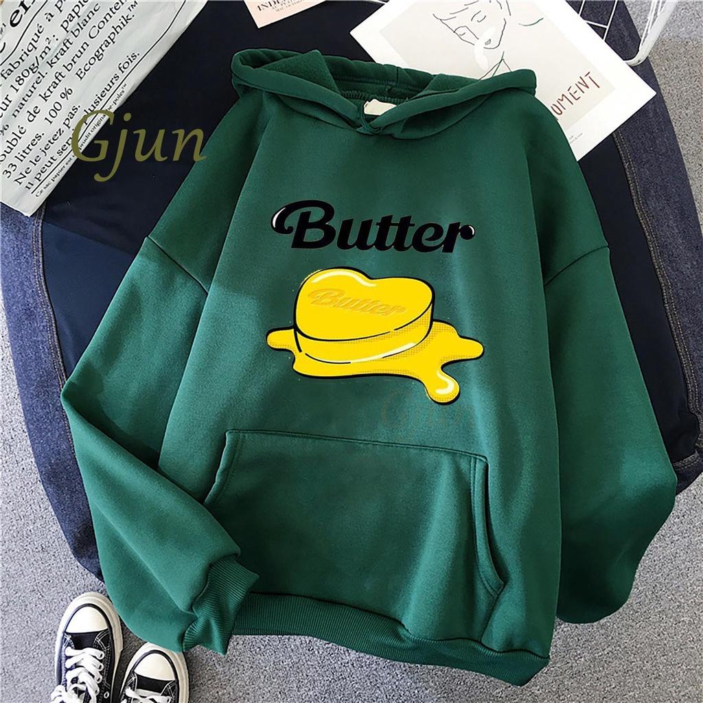 2021 Mới Ablum Bơ Bangtan Boys Khoác Hoodie Unisex Kawaii Kpop Hàn Quốc Đồ Họa Áo Bông Tai