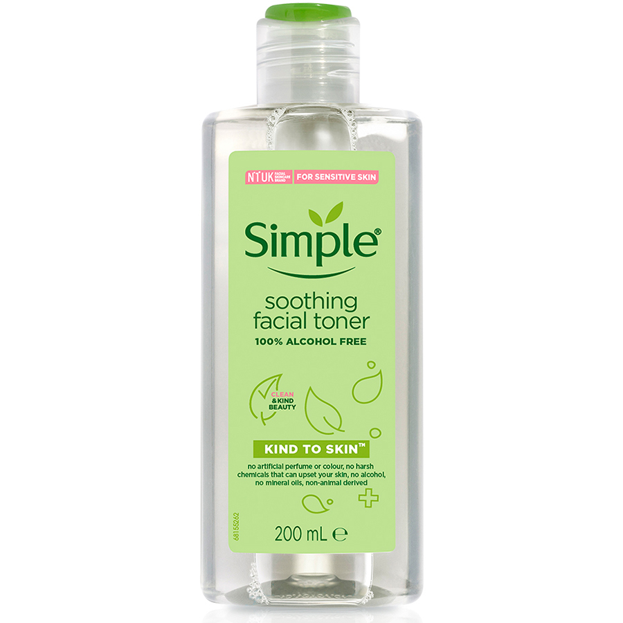 Nước hoa hồng Simple Toner làm dịu và cân bằng độ ẩm cho da - lành tính không chứa cồn 200ml [Chính hãng độc quyền]