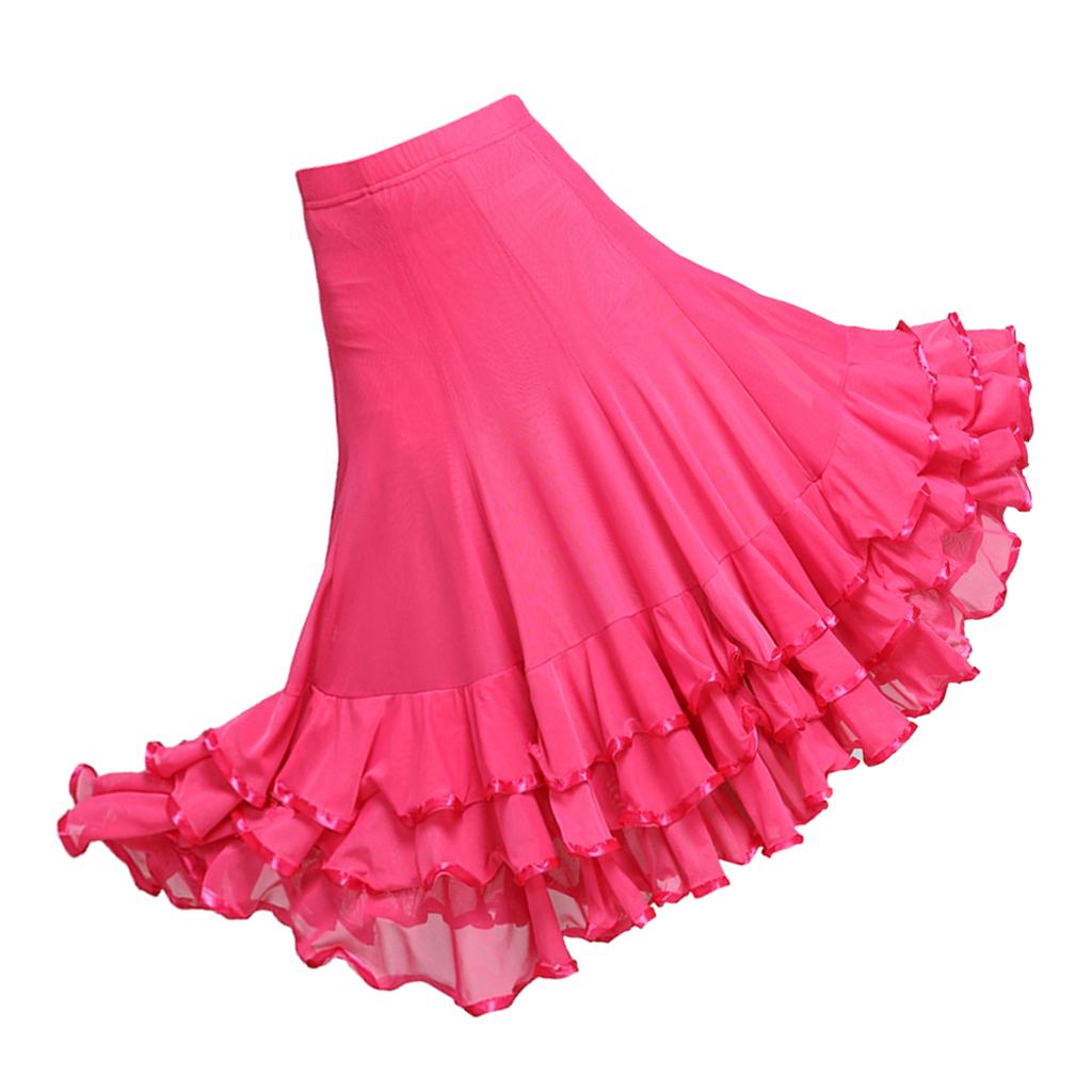 Ladies Dance Skirt Latin Dance Skirt Pleated Skirt Ballroom Tango Swing Cha Cha Dancing Costume Dress Dance Dresses