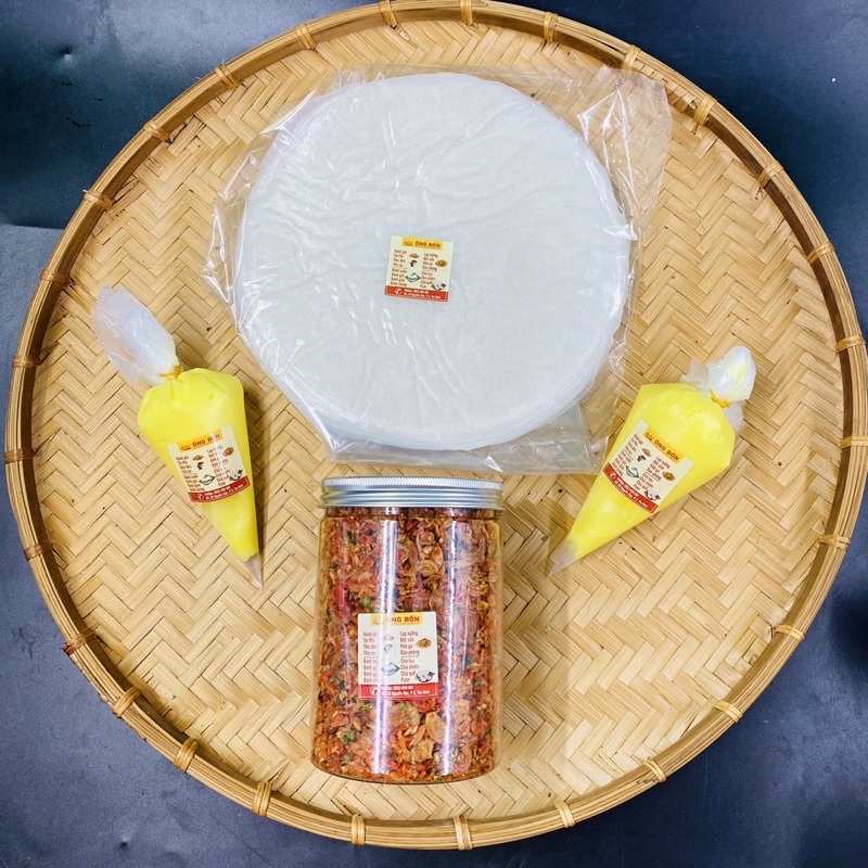 Combo Bánh Tráng Phơi Sương 500g - 250g Muối Tôm Hành Tỏi - 200g Bơ Trứng Vàng