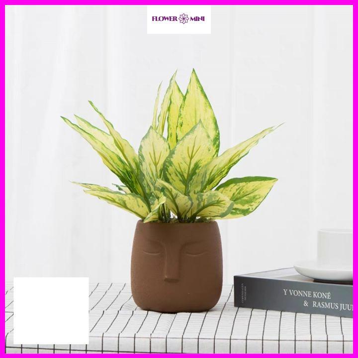 Chậu cây giả để bàn học, bàn làm việc, kệ tủ decor trang trí nhà cửa, văn phòng công ty, nhà hàng xanh mát CG-01