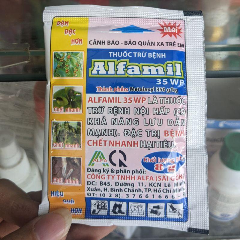 Thuốc trừ bệnh cây Alfamil - Alfamin. Trị bệnh chết cây con, thối rễ, thối hoa quả, chết nhanh trên dưa cà chua hồ tiêu