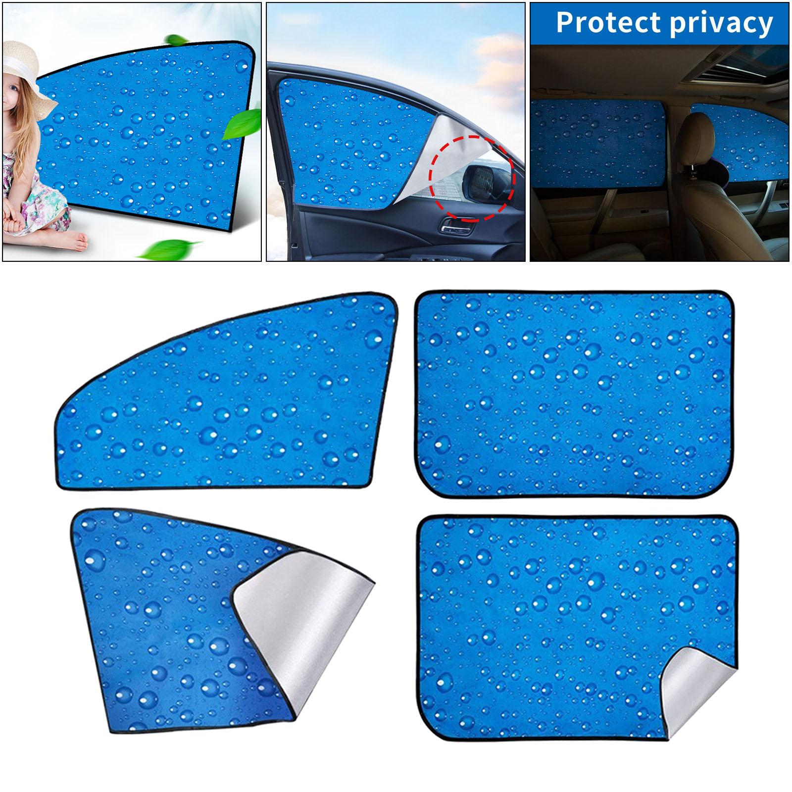4 Pieces Car Magnetic Rear Front Side Window Sunshade Shade, Retractable, Professional Accessories