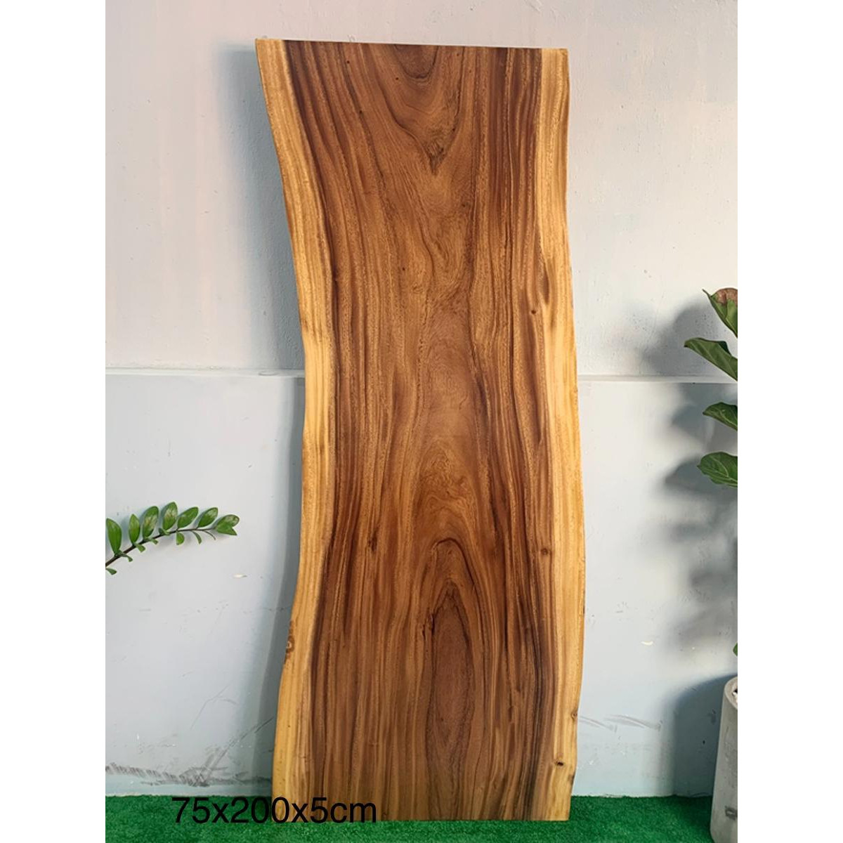 Mặt bàn gỗ me tây nguyên tấm KT 75x200x5cm