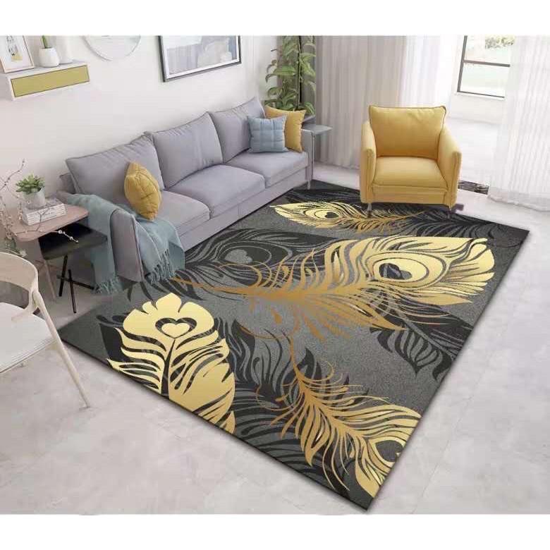 Thảm nỉ BALI trải sàn loại 1m6 x 2m3 loại 5D mẫu đa giác xanh