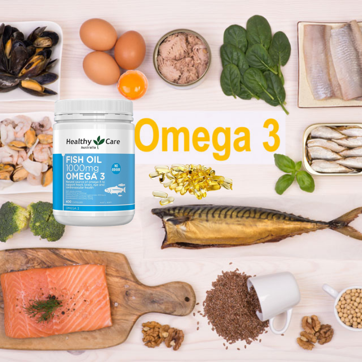 Omega 3 Úc Healthy Care Fish Oil 1000mg Hỗ trợ sức khỏe não bộ, tim mạch, khớp, bổ mắt và tăng sức khỏe tổng thể - Massel Official - 400viên /hộp